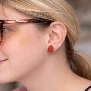 Petal and Plum Stud Earrings – Colourful Lightweight Earrings UK Gift for Her Quiet Warmth Collection