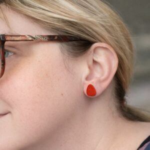 Heat and Harvest Polymer Clay Stud Earrings Handmade Quiet Warmth Collection UK