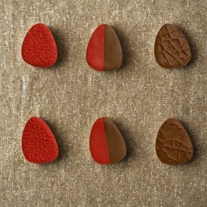 Heat and Harvest Polymer Clay Stud Earrings Handmade Quiet Warmth Collection UK