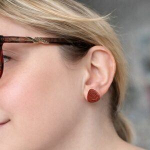 Ember & Cocoa Polymer Clay Stud Earrings – Handmade Warm Two-Tone and Textured Studs UK – Quiet Warmth Collection