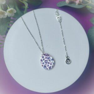 Blue Porcelain Chinoiserie Necklace – Handmade Blue and White Polymer Clay Pendant Necklace UK