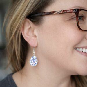 Blue Porcelain Chinoiserie Dangle Earrings – Handmade Blue and White Polymer Clay Earrings UK