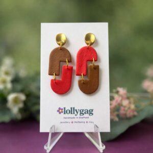 Ember & Berry Link Earrings – Handmade Polymer Clay Earrings | Lightweight Statement Earrings | Lollygag Jewellery Sheffield