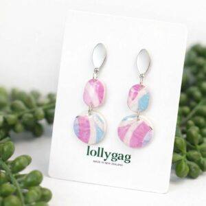 Transcendent Mosaic Earrings – Handmade Polymer Clay Earrings from Vintage 1970s Wallpaper | One-of-a-Kind Pair | Lollygag Jewellery