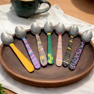 Handmade Polymer Clay Decorative Spoon – Colourful Self Care Gift UK