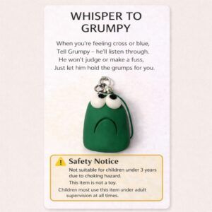 Grumpy Mindfulness Stones & Bag Charms – Handmade Polymer Clay Keepsake Gift UK