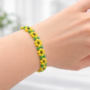Sunflower Beaded Bracelet – Handmade Floral Jewellery UK, Colourful Gift for Her