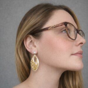 Bloomsbury Loom Meadowlark Drops – Butter Yellow Floral Polymer Clay Earrings with Pearl Studs, Lightweight Statement Earrings Handmade in Sheffield
