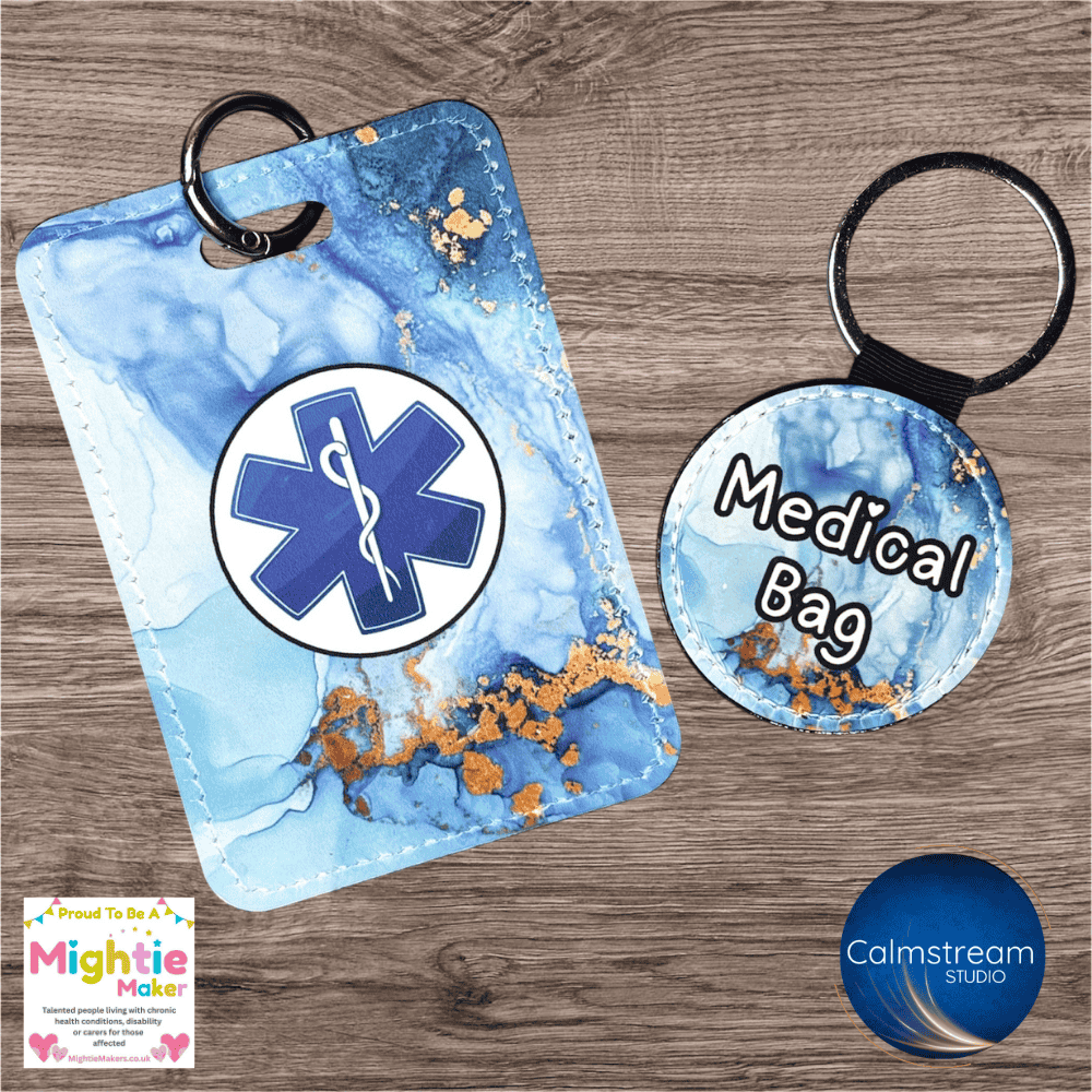 Faux Leather Medical Alert Tag & Keyring Bundle - Image 2