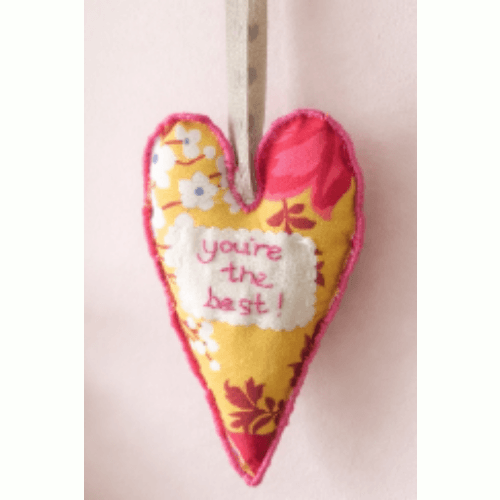 Hanging Floral Heart with caption 'You're the best'