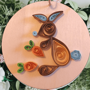 Quilled blue Easter bunny hanging decoration
