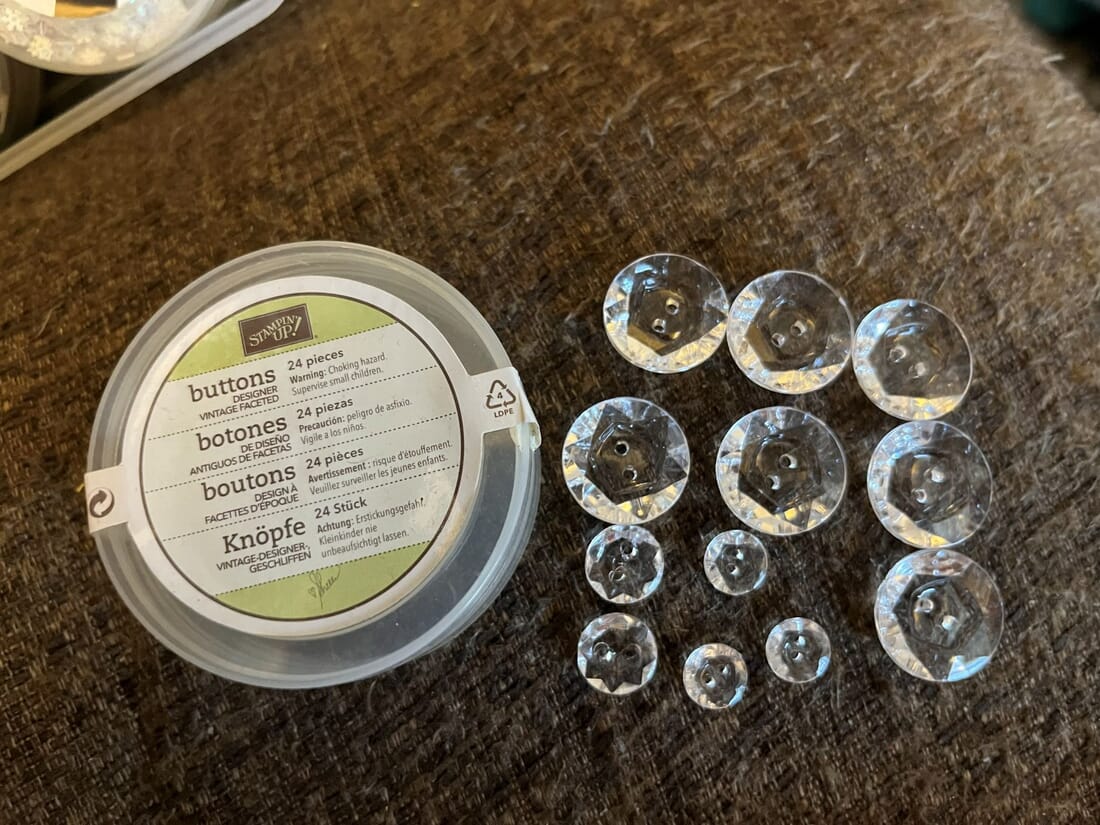Stampin' UP! 12 Designer Vintage Faceted Buttons