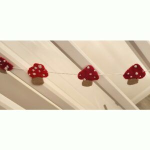 Handmade Felt Toadstool Garland, 154 cm long