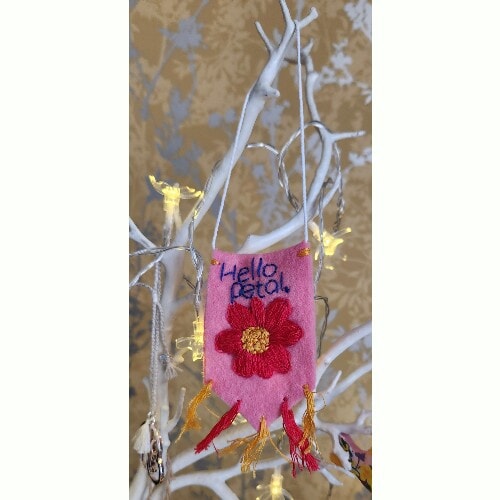 Mini Hanging Felt Penants with captions, 5 available - Image 2
