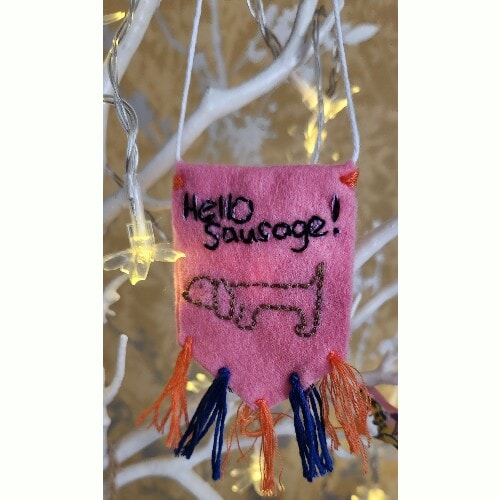 Mini Hanging Felt Penants with captions, 5 available - Image 4