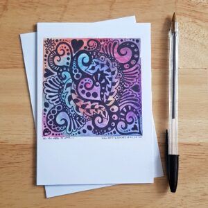 All You Need Is Love Greeting Card - Colourful Abstract Doodle Art Blank Card for Any Occasion