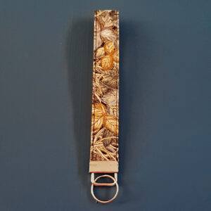 Autumn Leaves Print Wristlet Keyfob - Handmade Fabric Keyring Strap in Seasonal Design