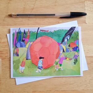 Bristol Kite Festival Fun Greeting Card - Watercolour Children Playing Scene - Blank Inside for Any Occasion