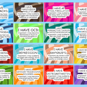 Chronic Illness & Hidden Disabilities Wallet Cards – Customizable Aluminium Lanyard Badges