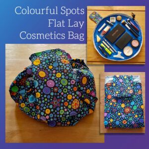 Colourful Dots Flat Lay Drawstring Makeup Bag - Foldable Cosmetic Organiser for Travel And Daily Use