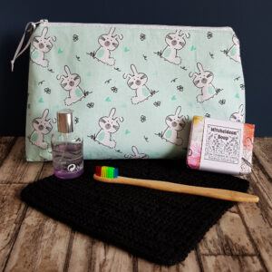 Cute Bunny Rabbit Zipper Bag - Adorable Pouch for Makeup Toiletries Art And Craft Supplies