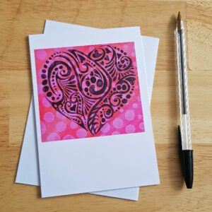Doodle Heart Card - Romantic Hand Drawn Design for Valentines Anniversary or Any Occasion