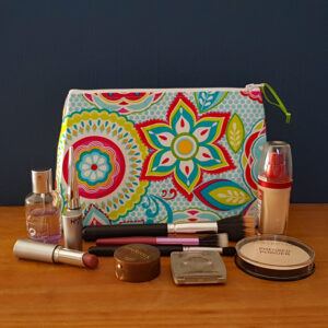 Floral Mandala Zipper Bag - Colourful Pouch for Makeup Toiletries Art And Craft Supplies