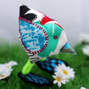 Handmade Fabric Bird Ornament - Bright And Whimsical Quilted Decoration for Spring Easter And Home Décor