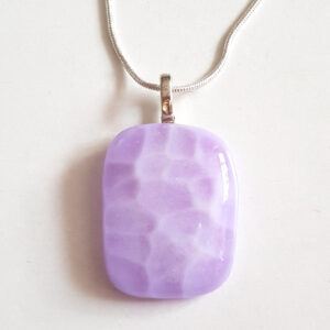 Handmade Lilac Fused Glass Pendant Necklace - Unique Artisan Jewellery