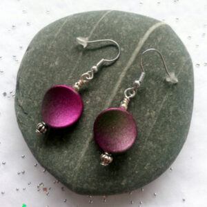 Handmade Pink Airbrushed Twist Drop Earrings – Lightweight Soft Finish Dangle Jewellery