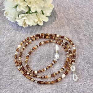 Brown Beaded Glasses Cord (70cm)