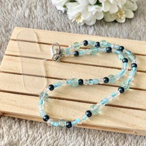 Blue Beaded Phone Wrist Strap