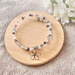 Memory Wire Bracelet with Flower