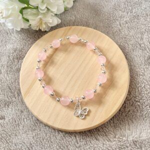 Pink Butterfly Charm Bracelet