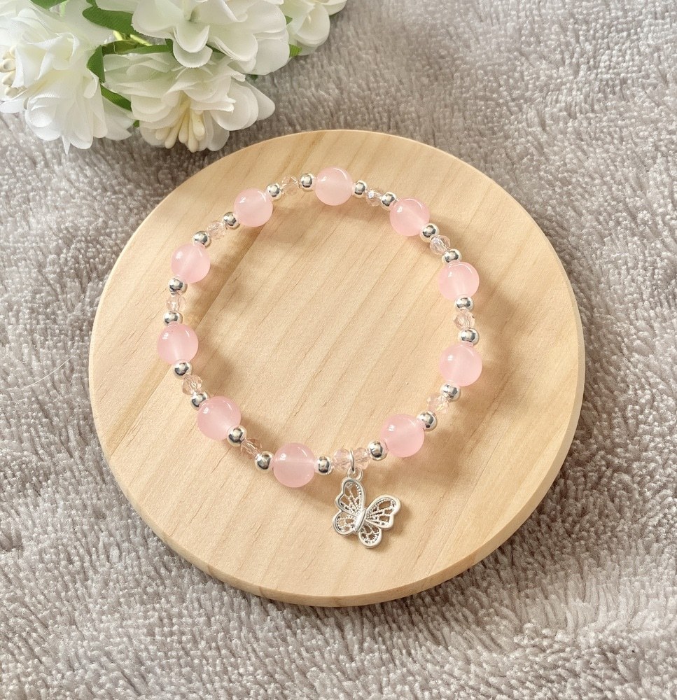 Pink Butterfly Charm Bracelet