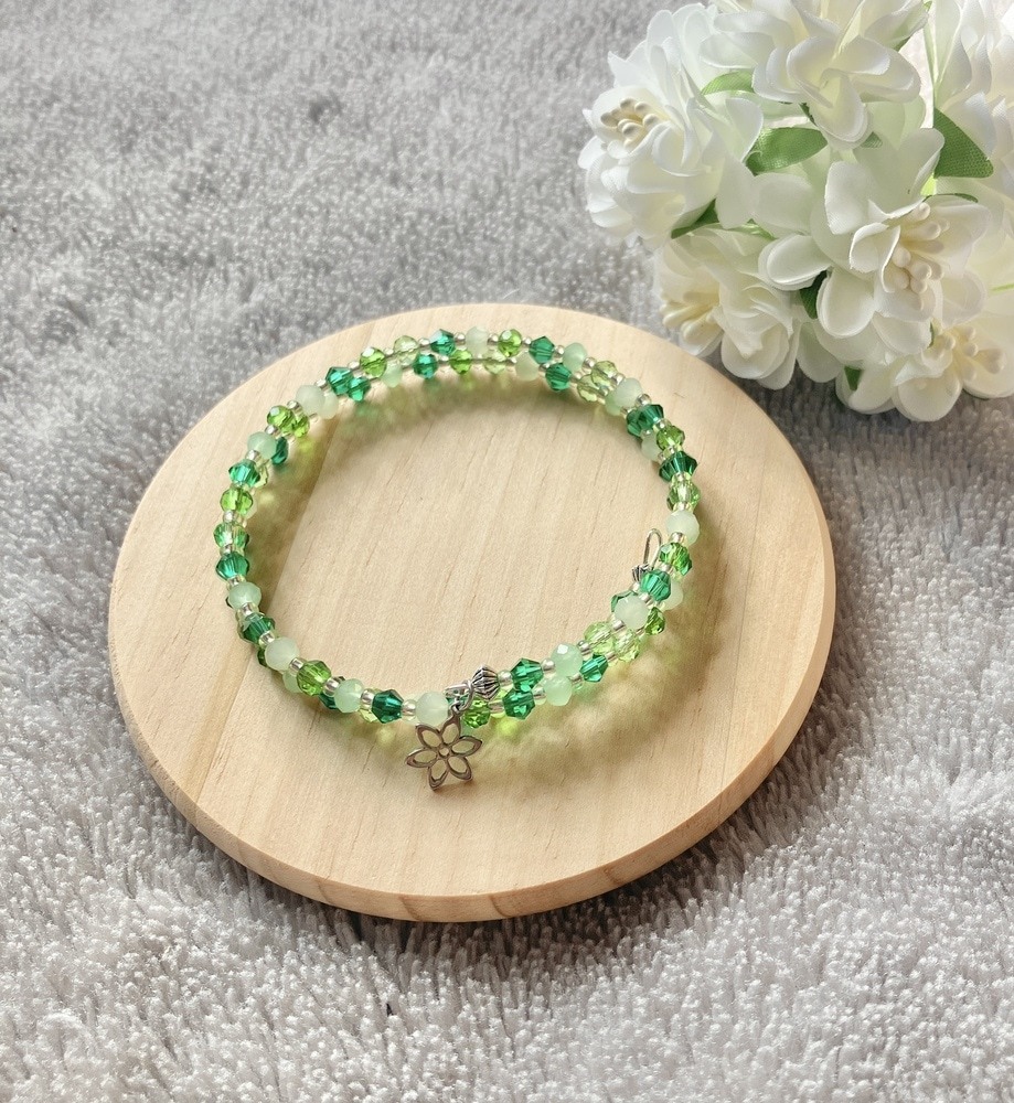 Green Memory Wire Bracelet