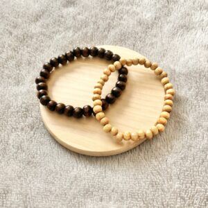 Men’s Wooden Bead Bracelet Set of 2