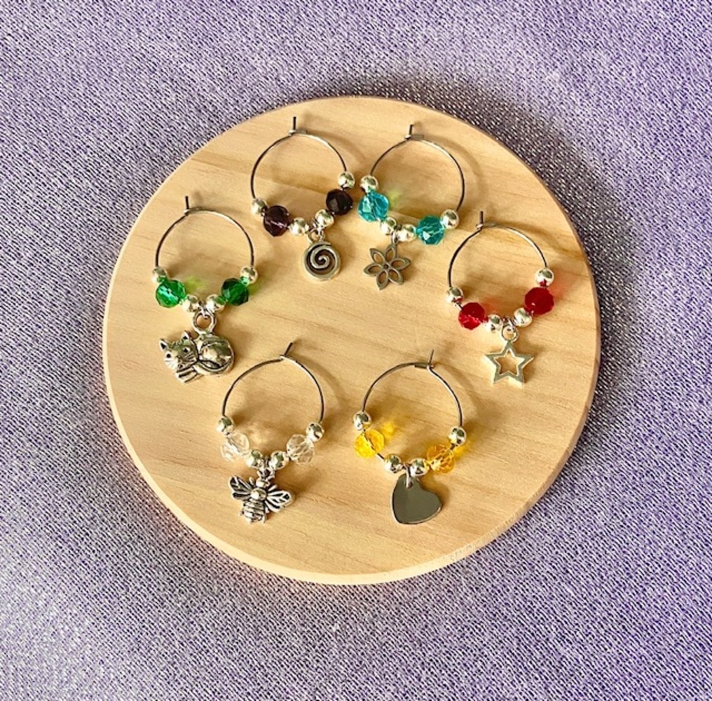 Colourful Wine Glass Charms (Set of 6)