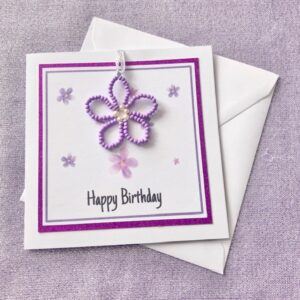 Birthday Card with Beaded Flower Keepsake