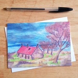 Isle of Skye Croft Sketch Greetings Card - Blank Any Occasion Card Featuring A Watercolour Pencil Landscape Print