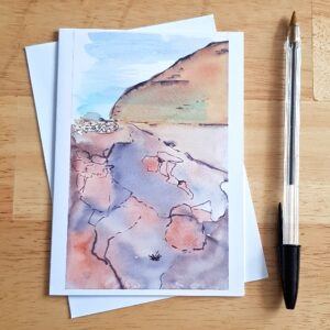 Jurassic Coast Watercolour Greetings Card - Blank Any Occasion Card Featuring UK Coastal Landscape Painting