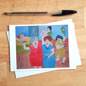 Ladies Behaving Badly Greetings Card - Humorous Any Occasion Card Inspired by Beryl Cook Style Art