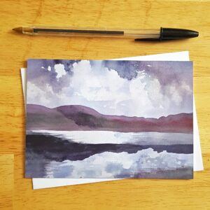Lake District Watercolour Greetings Card - Tranquil Landscape Blank Card for Any Occasion