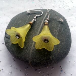 Large Yellow Handmade Flower Drop Earrings - Bold Floral Dangle Jewellery for Spring Or Summer