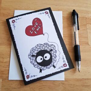 Love Ewe Doodle Sheep Card - Cute Romantic Greeting for Valentine’s Day Anniversary or Just Because