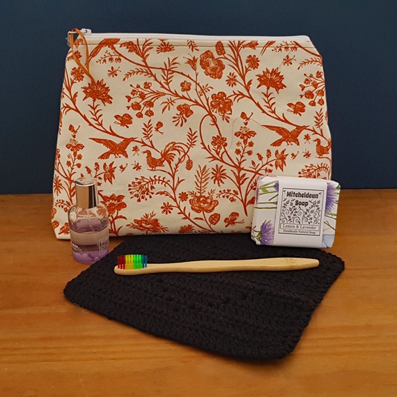 Orange Birds Zipper Bag - Elegant Nature-Inspired Pouch for Makeup Toiletries Art And Craft Supplies
