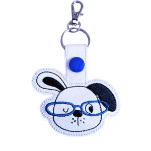 Puppy Face Keyring With Glasses – Cute Dog Gift