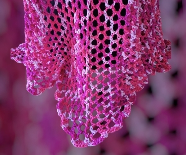 Pink Crochet Lacey Poncho for Stylish Outfits - Image 4