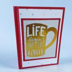 ‘Life Begins After Coffee.’ Notebook and silk lavender sachet. All proceeds to The Stroke Association.