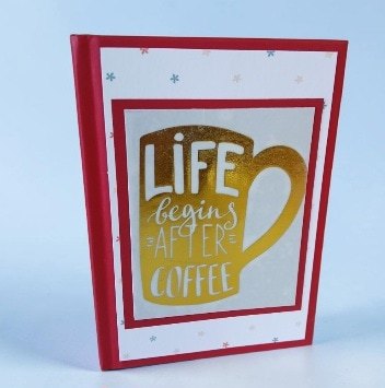 'Life Begins After Coffee.' Notebook and silk lavender sachet. All proceeds to The Stroke Association. - Image 2